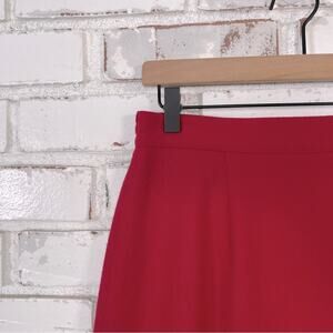 Vintage 90s Sag Harbor Red Wool Holiday Valentine Midi Skirt 10